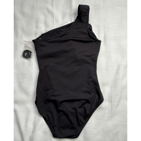 Michael Kors Embellished One-Shoulder Underwire One Piece Swimsuit Blk Sz 6 New - Picture 7 of 10